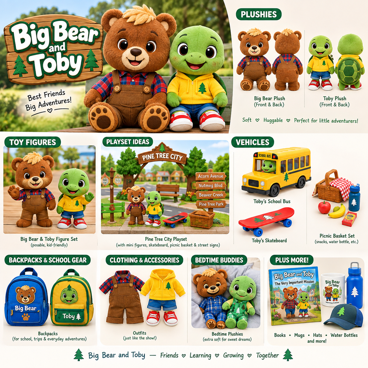 Big Bear and Toby plush collection