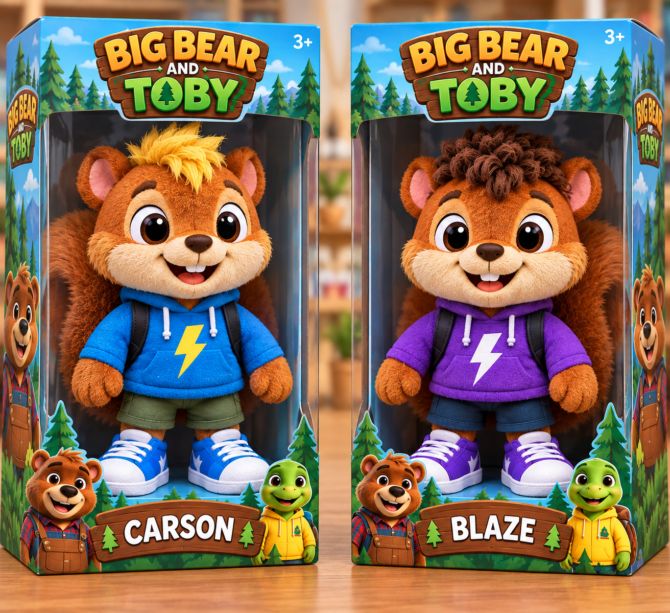 Carson and Blaze plush toys